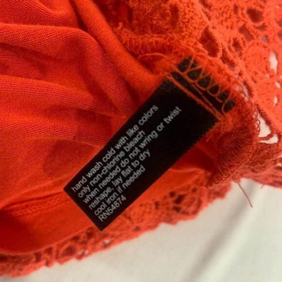 The Limited Womens Red Lace Overlay Blouse Top Size Small Cotton/Nylon - Picture 6 of 6